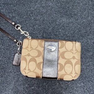 Coach signature logo wristlet
